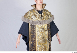  Photos Medieval Monk in Gold suit 1 Medieval Monk Medieval clothing blue shirt gold habit upper body 0008.jpg
